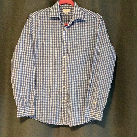 💥 Collection by Michael Strahan 18R blue check button up shirt - Picture 1 of 9